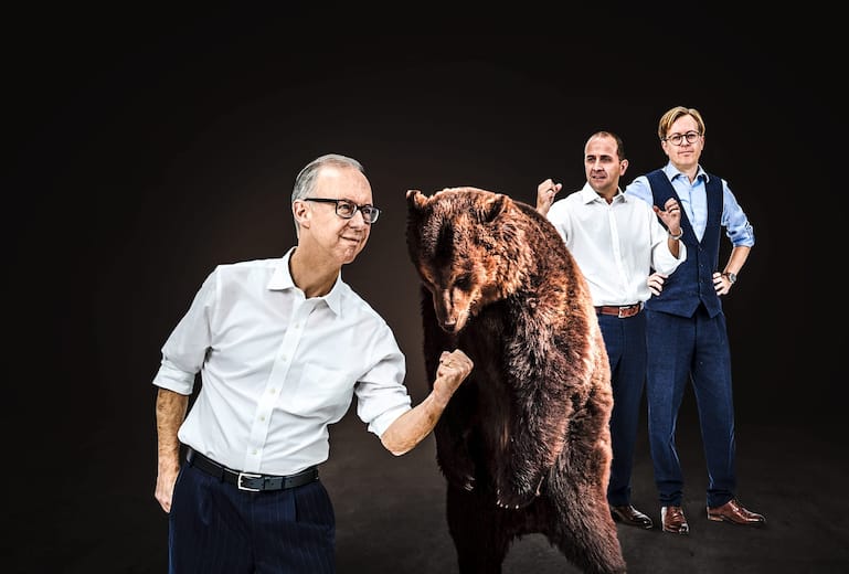 Matthias Hug, Vinicio Marsiaj und Bruno Verstraete (v.l.) Geldmanager von Lakefield Partners