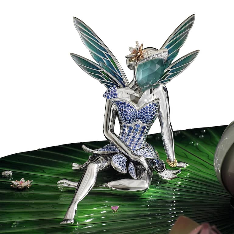 Poesie und Zeitanzeige: Auf dem Automaten Fée Ondine von Van Cleef & Arpels erwacht eine Fee mit anmutigen Bewegungen zum Leben.