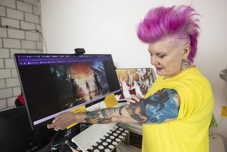 Vermisst «die Punk-Kreativität und das Chaos von früher»: Kelly Vero mit ihrem «Final Fantasy»-Tattoo.