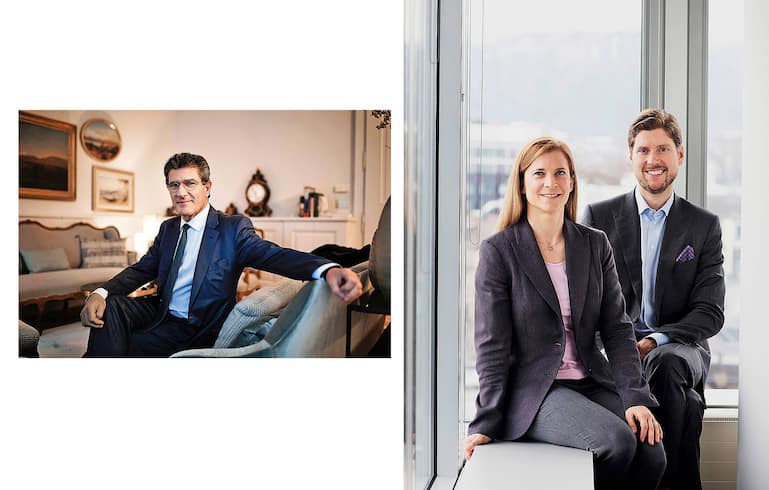 Hinter Lombard Odier (oben Patrick Odier) oder Vontobel (rechts Maja Baumann und Björn Wettergren) stehen starke Besitzerfamilien.