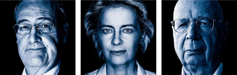Guy Parmelin fordert verantwortungsvolle Firmen, Ursula von der Leyen einen «Green New Deal», Klaus Schwab den Fokus auf die Stakeholder (v.l.).