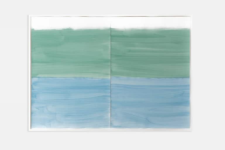 Intuitive Partituren: «Farbfeld 112», 2022; Gouache auf Papier; 102 × 144 cm.