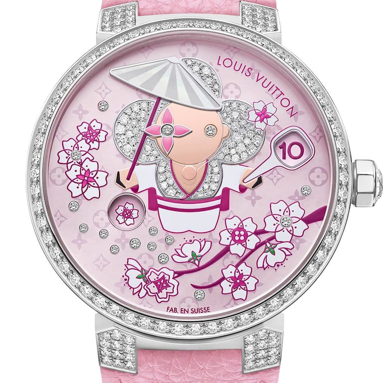 Louis Vuitton Tambour Slim Vivienne Jumping Hours Sakura