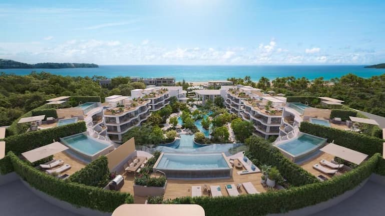 Geplante Überbauung Garrya von Bayan Group residences in Bang Tao, Phuket, Thailand.