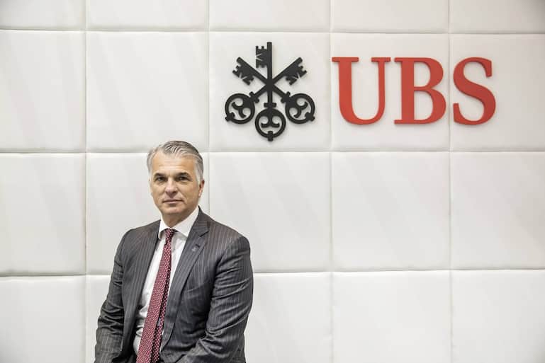 Sergio Ermotti, chief executive officer of UBS Group AG, poses for a photograph prior to a Bloomberg Television interview in Shanghai, China, on Monday, Jan. 8, 2018. UBS is in discussions to acquire a majority stake in its Chinese securities joint venture, Ermotti said, as global banks rush to take advantage of Beijing's pledge to further open its financial markets. Photographer: Qilai Shen/Bloomberg