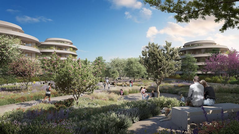 Park und Wohnanlage in der Überbauung «The Ellinikon» in Athen (Visualisierung: Lamda Development).