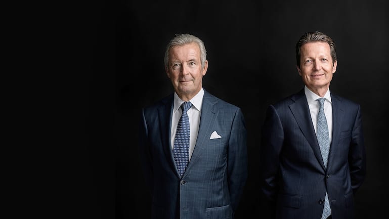 Nicolas Pictet (62, l.) tritt als Senior Partner ab, Renaud de Planta (55) folgt