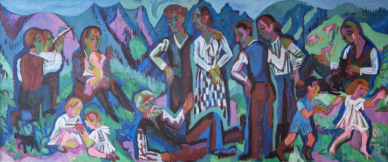 Ernst und Ludwig Kirchner:&nbsp;«Sonntag der Bergbauern (Alpsonntag)», 1921–1923.
