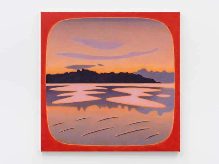 Ästhetisch bestechend: «Ciel orange deux ­risées», 2025; Öl auf Leinwand; 80 × 80 × 2 cm.