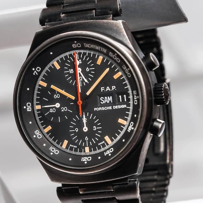 Der Porsche Design Chronograph I war 1972 die erste vollständig schwarze Armbanduhr.