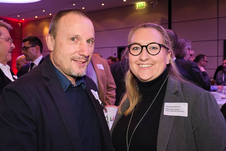 Robert Furger, Clear Channel Schweiz AG;Aleksandra Mirkovic, Senior Sales Manager MICE, Hilton Zurich Airport Hotel