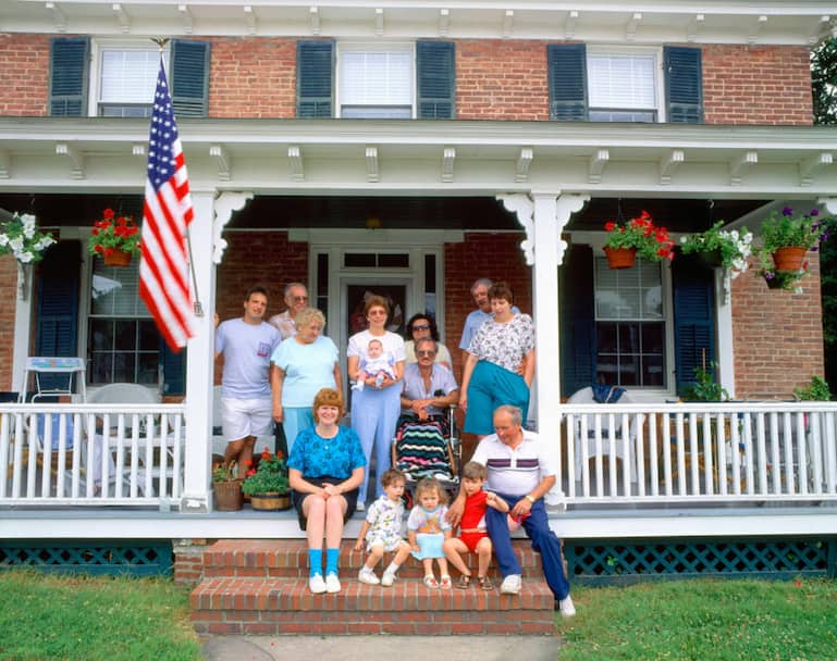 Family on porch, Rock Hall, E. Shore, Maryland