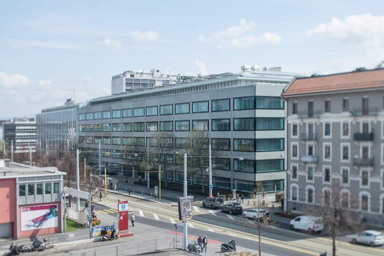 Pictet GENFER ZENTRALE 170o Mitarbeiter arbeiten am Hauptsitz im Stadtteil Acacias