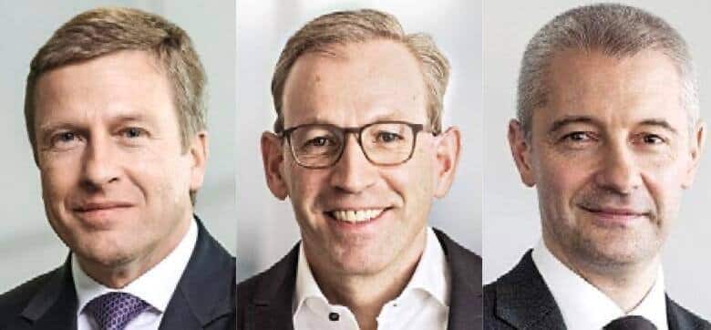 Oliver Zipse, Philipp Wyss, Fabrice Zumbrunnen (v.l.).