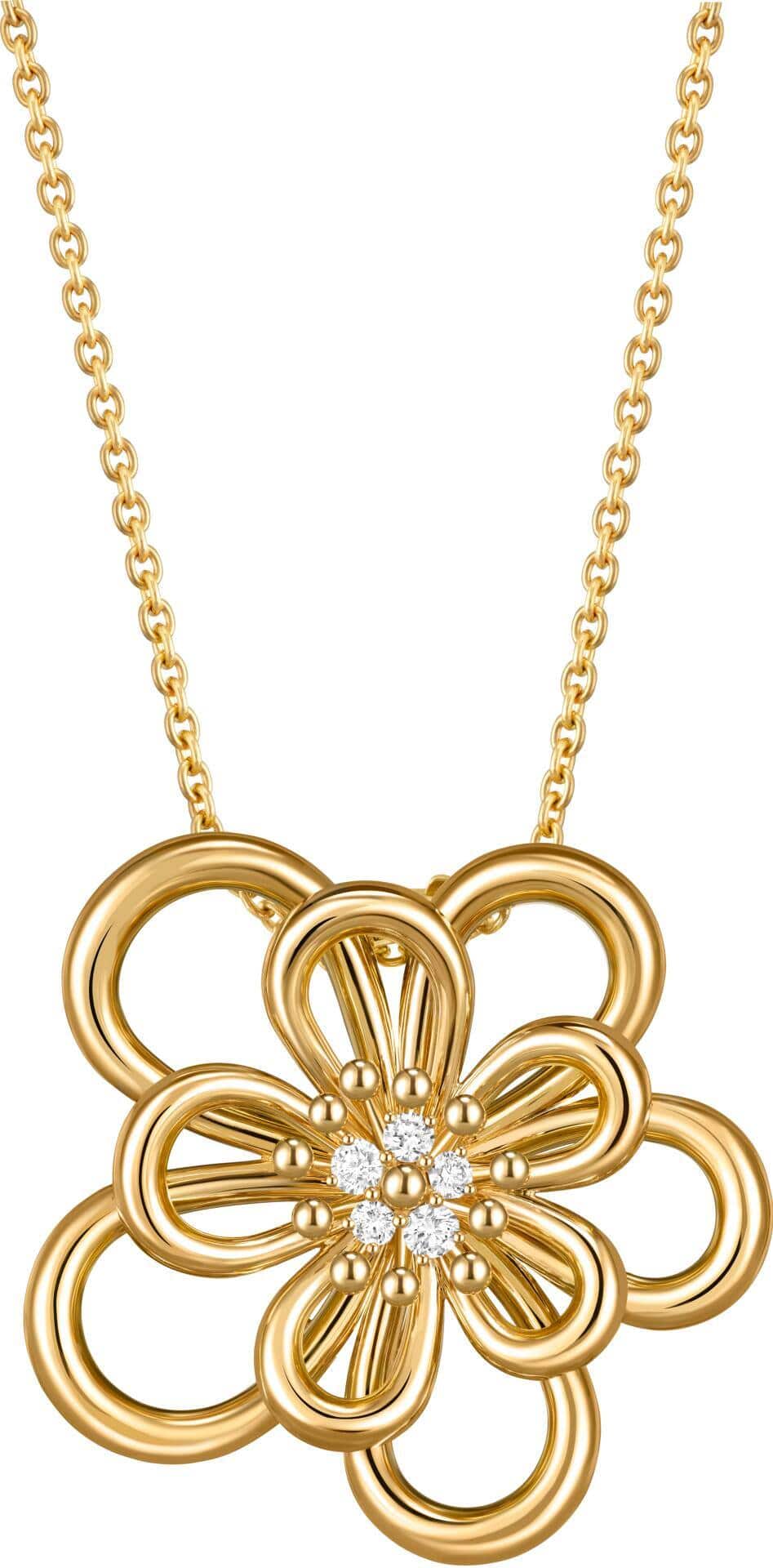 Clip-anhänger aus Gelbgold mit Diamanten aus der neuen Kollektion «Flowerlace». 21’200 Franken.