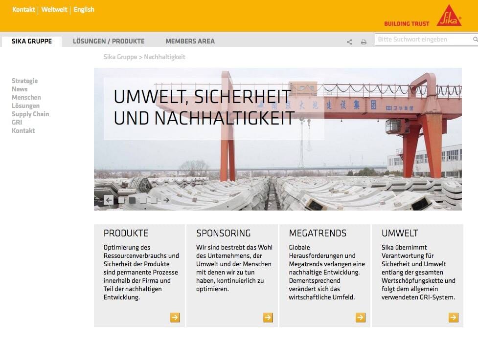 Webseite Sika